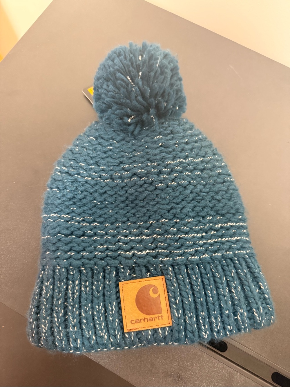 Carhartt Women's Rib Knit Sherpa-Lined PomPom Beanie